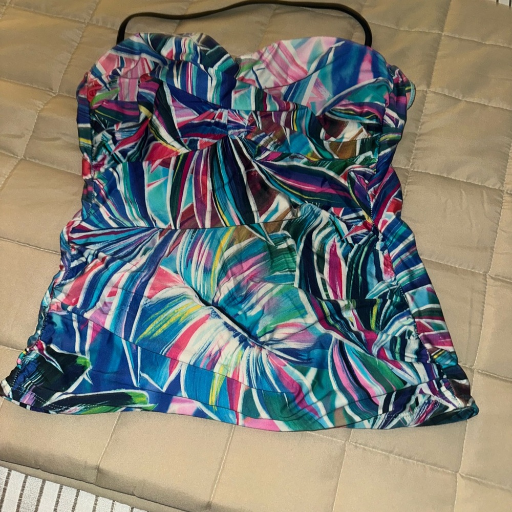 La Blanca Multicolor Tropical Print Swimsuit top - Picture 2 of 4
